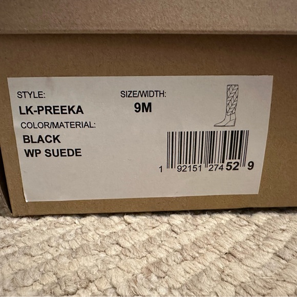 Lucky Brand Preeka Boots Black Suede Chevron Waterproof Wedge, size 9 - Picture 4 of 4